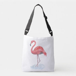 Sac Ajustable Flamant rose rose, aquarelle.