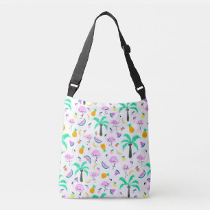Sac Ajustable Flamants roses à lunettes et fruits Motif tropical