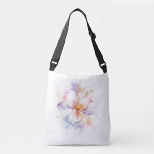 Sac Ajustable Fleur d'aquarelle pastel avec accents dorés Art