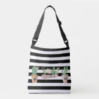 Fleur de Cactus Rayures Noires et Blanches