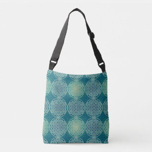 Sac Ajustable Fleur de vie - motif de timbre - bleu cyan