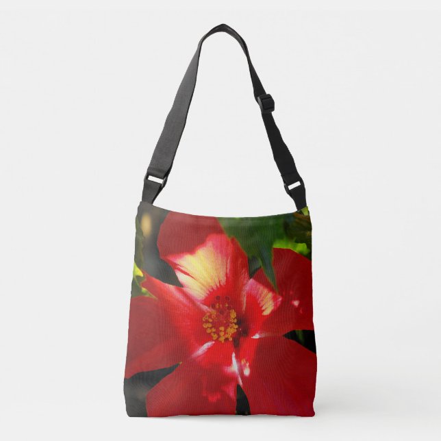 Sac Ajustable Fleur d'Hibiscus rouge au soleil (Devant)
