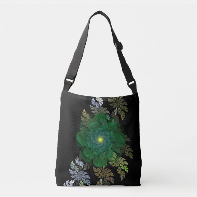 Sac Ajustable Fleur fractale verte  (Devant)