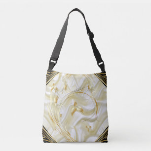 Sac Ajustable Fleurs Abstraites d'argent ou d'or sur - Silk & Ar