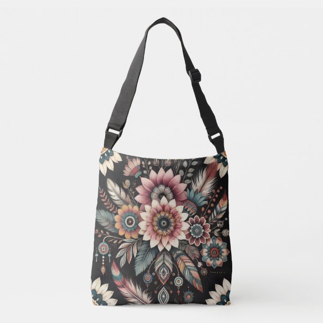 Sac Ajustable Fleurs Bohèmes du Soir (Devant)