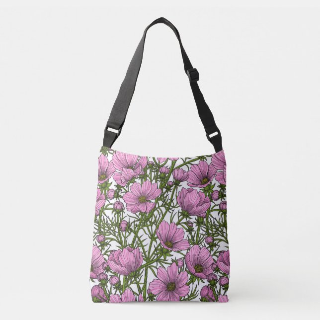 Sac Ajustable Fleurs Cosmos roses (Devant)