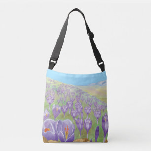 Sac Ajustable Fleurs de Crocus pourpres sur Spring Hill Illustra