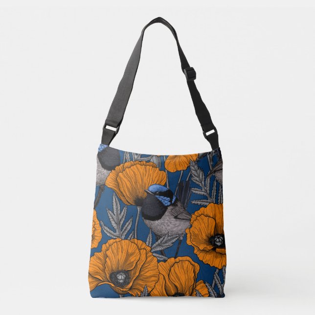 Sac Ajustable Fleurs de fleurs et fleurs de pavot orange (Devant)
