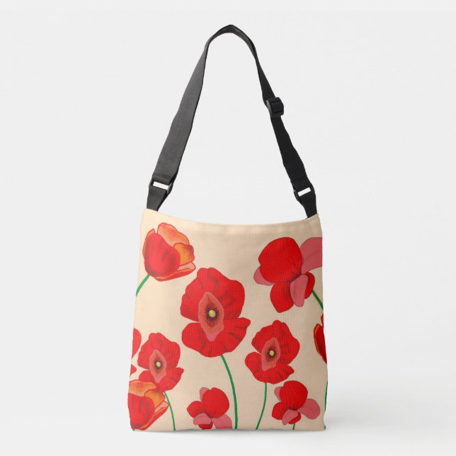 Sac Ajustable Fleurs de pavot rouge sur l'illustration Arrière - (Devant)