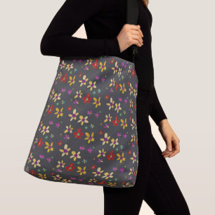 Sac Ajustable Fleurs dessinées à la main sur fond noir