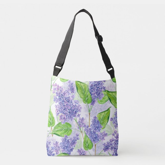 Sac Ajustable Fleurs lilas aquarelles (Devant)