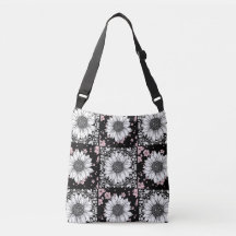 Fleurs noires, roses et blanches Motif à écailles