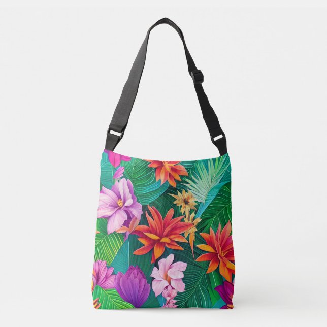 Sac Ajustable Fleurs tropicales colorées Motif (Devant)