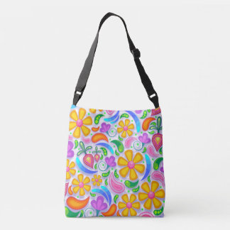 Sac Ajustable Floral mignon et coloré jaune et violet