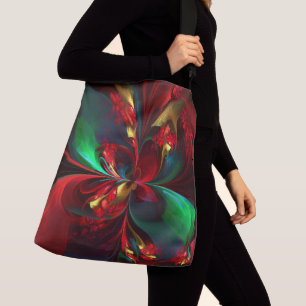 Sac Ajustable Floral moderne Art Abstrait Rouge Vert Motif #11