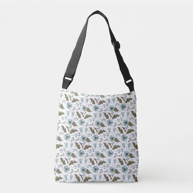 Sac Ajustable Flore bleue et verte (Devant)