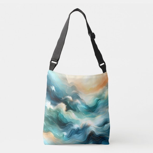 Sac Ajustable Flux d'océan doré Vagues abstraites (Devant)