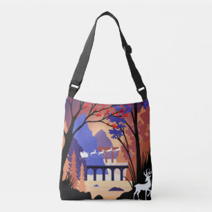 Sac Ajustable Forêt de Crépuscule Noël Traîneau du Père Noël