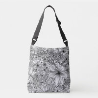 Fun Whimsal Funky Black and White Floral