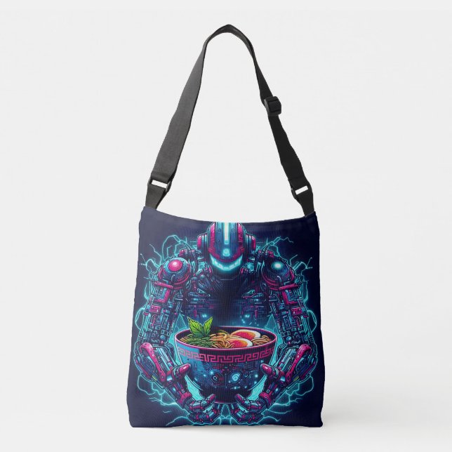 Sac Ajustable Futuristic Cyberpunk Robot Neon Food Ramen (Devant)