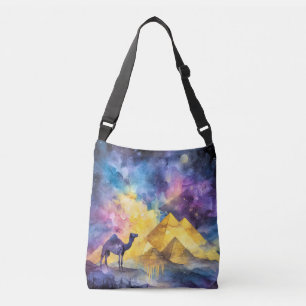 Sac Ajustable Galaxie désertique à l'aquarelle Chameau Pyramide