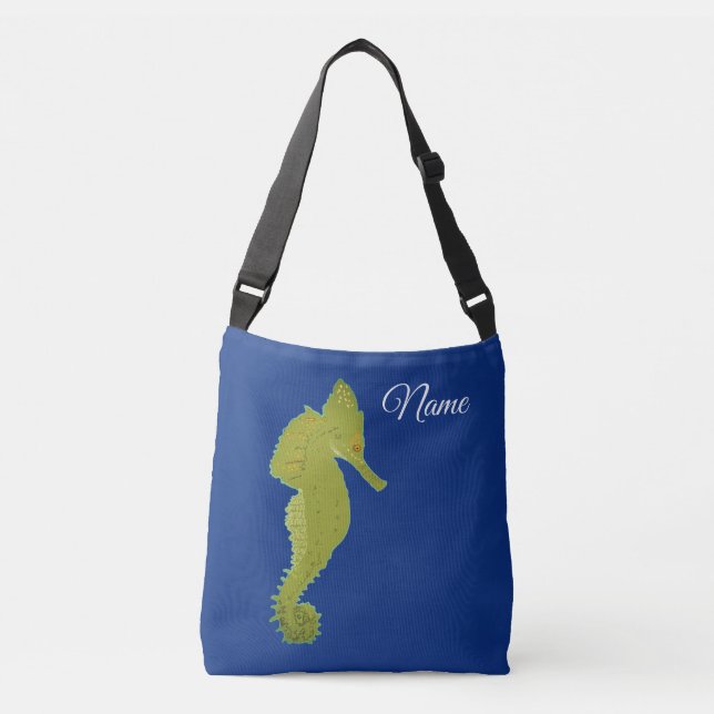 Sac Ajustable Green Sea horse Elegant Flower Photo Fourre-tout (Devant)