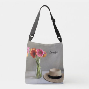 Sac Ajustable Happy Gerbera Fleur colorée +Nom personnalisé