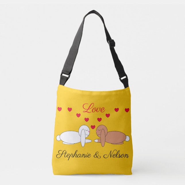 Sac Ajustable Happy, Loving Rabbits: Yellow (Devant)
