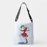 Happy Snowman and Girl Dance Tango