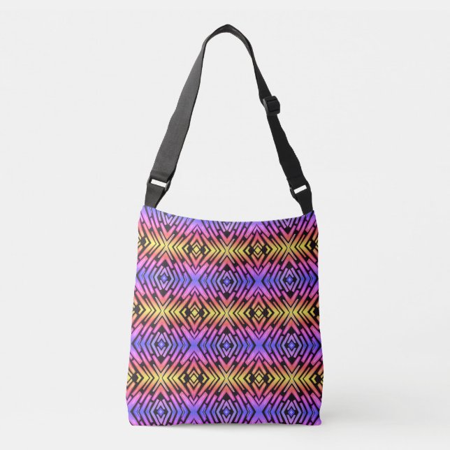 Sac Ajustable High Tech Sci-Fi Néon Violet Jaune Rose  (Devant)