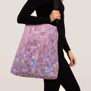 Sac Ajustable Hologramme imprimé Mosaïque rose