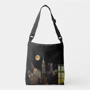 Sac Ajustable Horizon de New York la nuit avec la Pleine lune