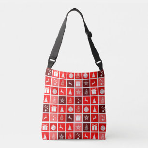 Sac Ajustable Icône de Noël Rouge Carré Vacances Art classique