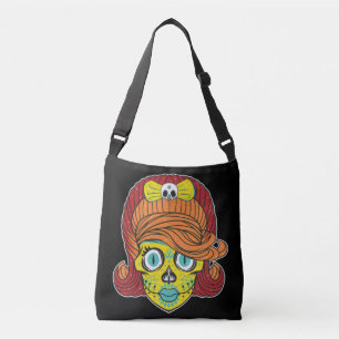 Sac Ajustable Illustration d'art de crâne de sucre féminin