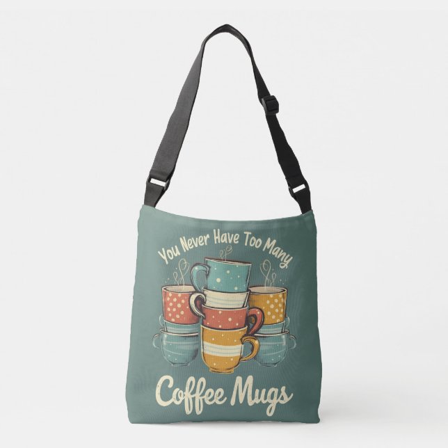 Sac Ajustable Illustration de la pile de café rétro (Devant)