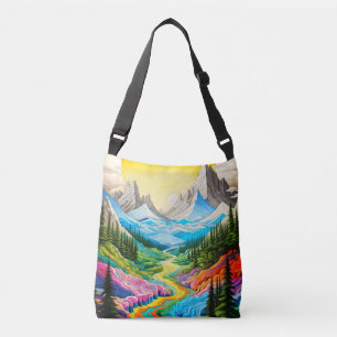 Sac Ajustable Illustration de la vallée de la rivière Colorful