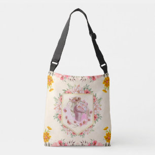 Sac Ajustable Illustration de portrait floral de la Dame du Prin