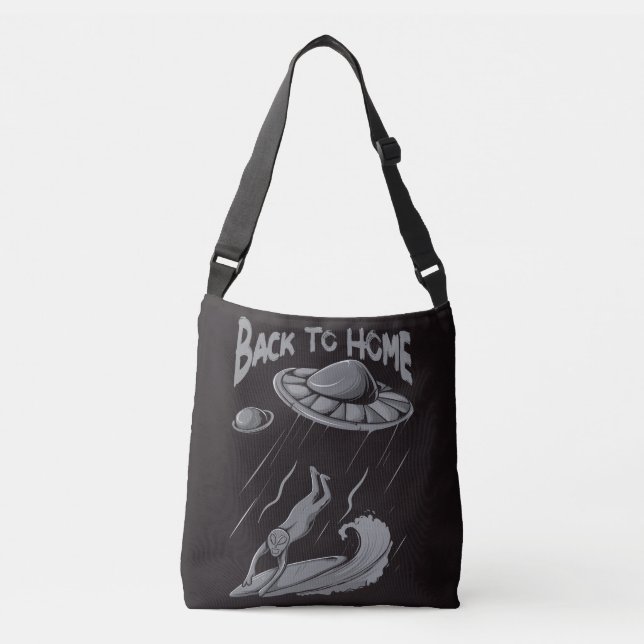 Sac Ajustable Illustration de surf pour alien avec retour à la m (Devant)