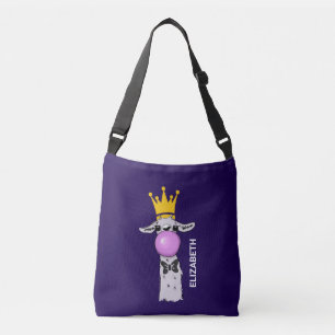 Sac Ajustable Illustration drôle de lama soufflant une bulle ros