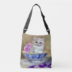 Sac Ajustable Illustration vintage de chaton blanc