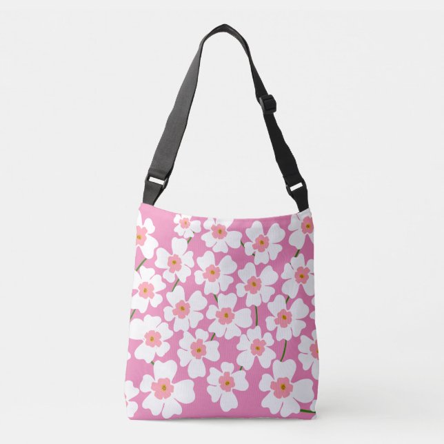 Sac Ajustable Imaginaire blanc  Motif rose (Devant)