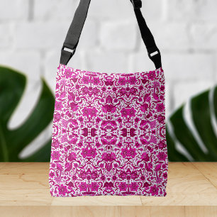 SAC AJUSTABLE IMPRIMER ARTISANAT TROPICAL VINTAGE ROSE
