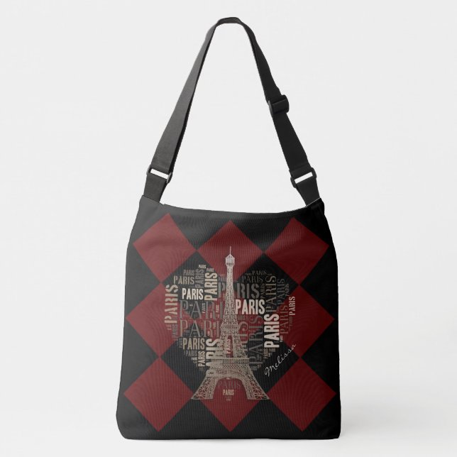 Sac Ajustable Inscriptions Paris de Tour Eiffel | au coeur (Devant)