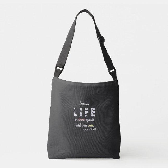 Sac Ajustable Inspiration Totable : Parlez la vie ou ne parlez p (Devant)