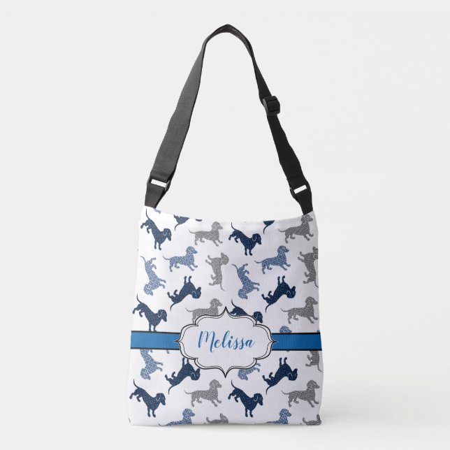 Sac Ajustable J'ai le Doxie Dachshund Blues (Devant)