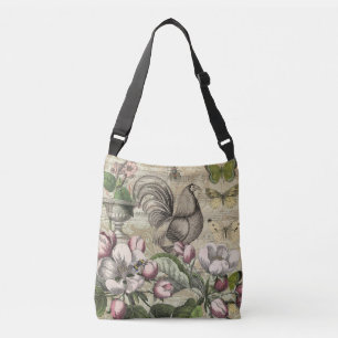 Sac Ajustable Jardin de Coq Vintage Art Collage : Campagne Franç