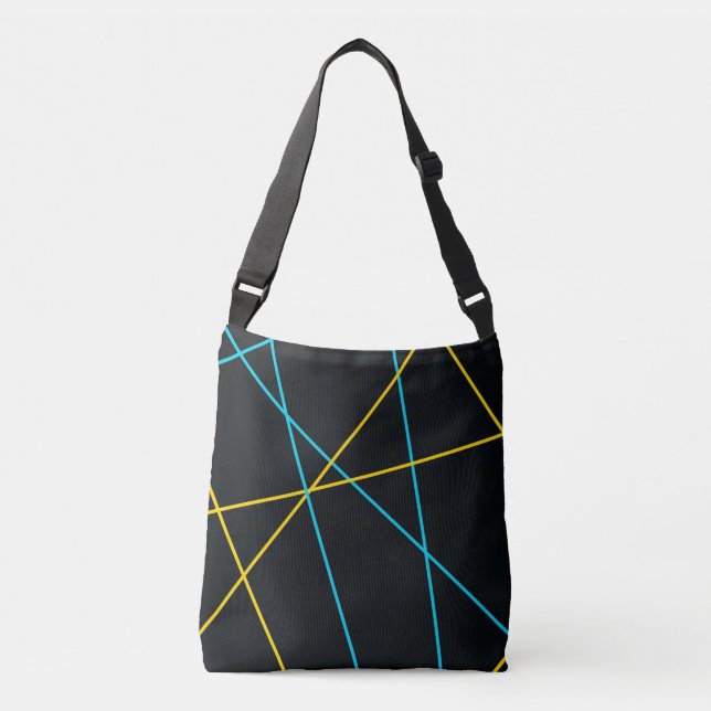 Sac Ajustable Jaune, Bleu, cool, tendance, urbain, lignes modern (Devant)