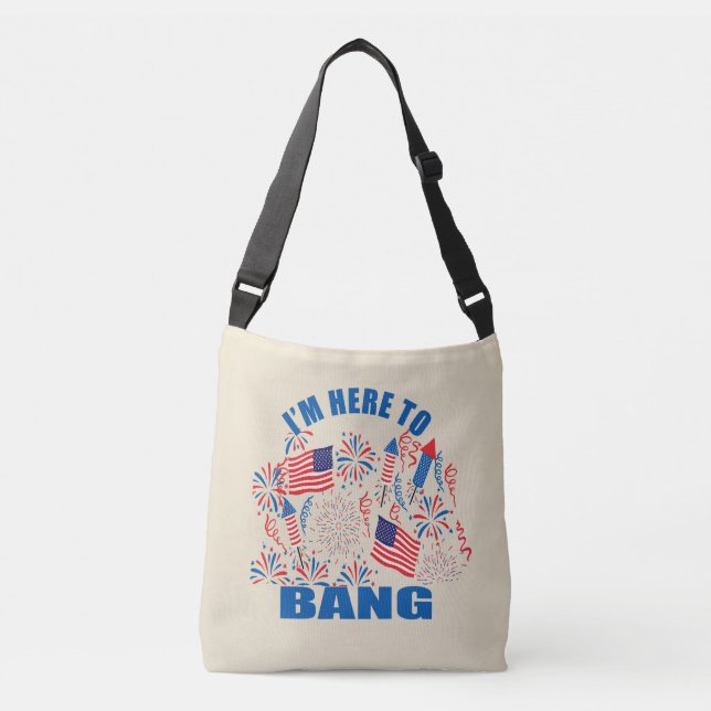 Sac Ajustable Je suis ici pour 4 juillet marrant (Devant)
