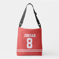 Jersey de football rouge avec nom et numéro person