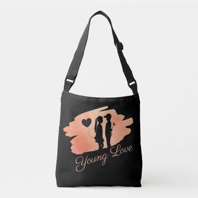 Sac Ajustable Jeune amour Valentine's Couple Silhouette (Devant)